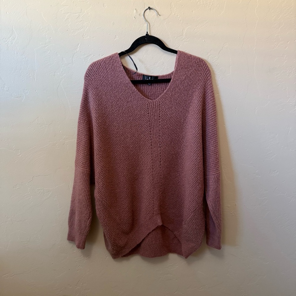 Lulu's Dusty Rose Off-the-Shoulder Sweater - Picture 5 of 9